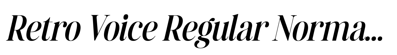 Retro Voice Regular Normal Italic